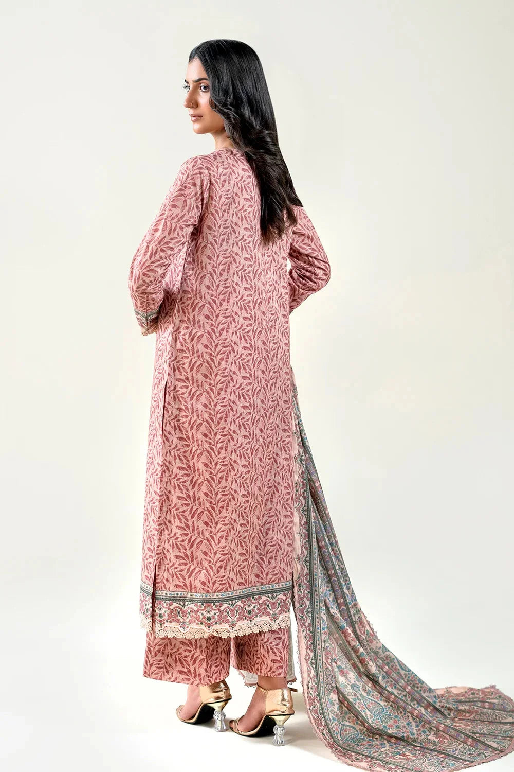 3PC Embroidered Unstitched Lawn Suit | KL-3765 Embroidered KHAS STORES 