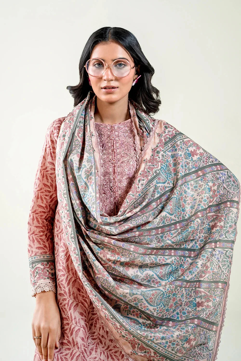 3PC Embroidered Unstitched Lawn Suit | KL-3765 Embroidered KHAS STORES 
