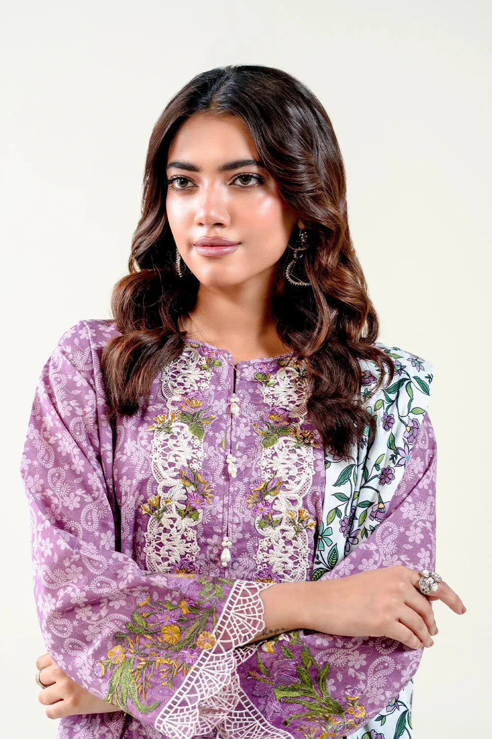 3PC Embroidered Unstitched Lawn Suit | KL-3766 Embroidered KHAS STORES 