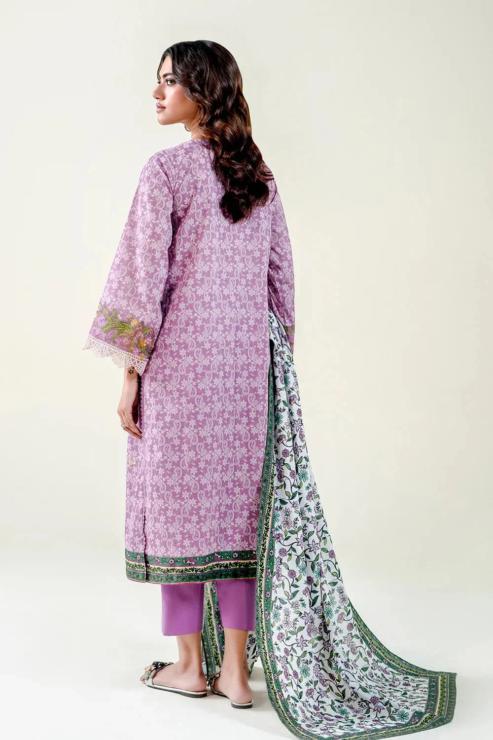 3PC Embroidered Unstitched Lawn Suit | KL-3766 Embroidered KHAS STORES 
