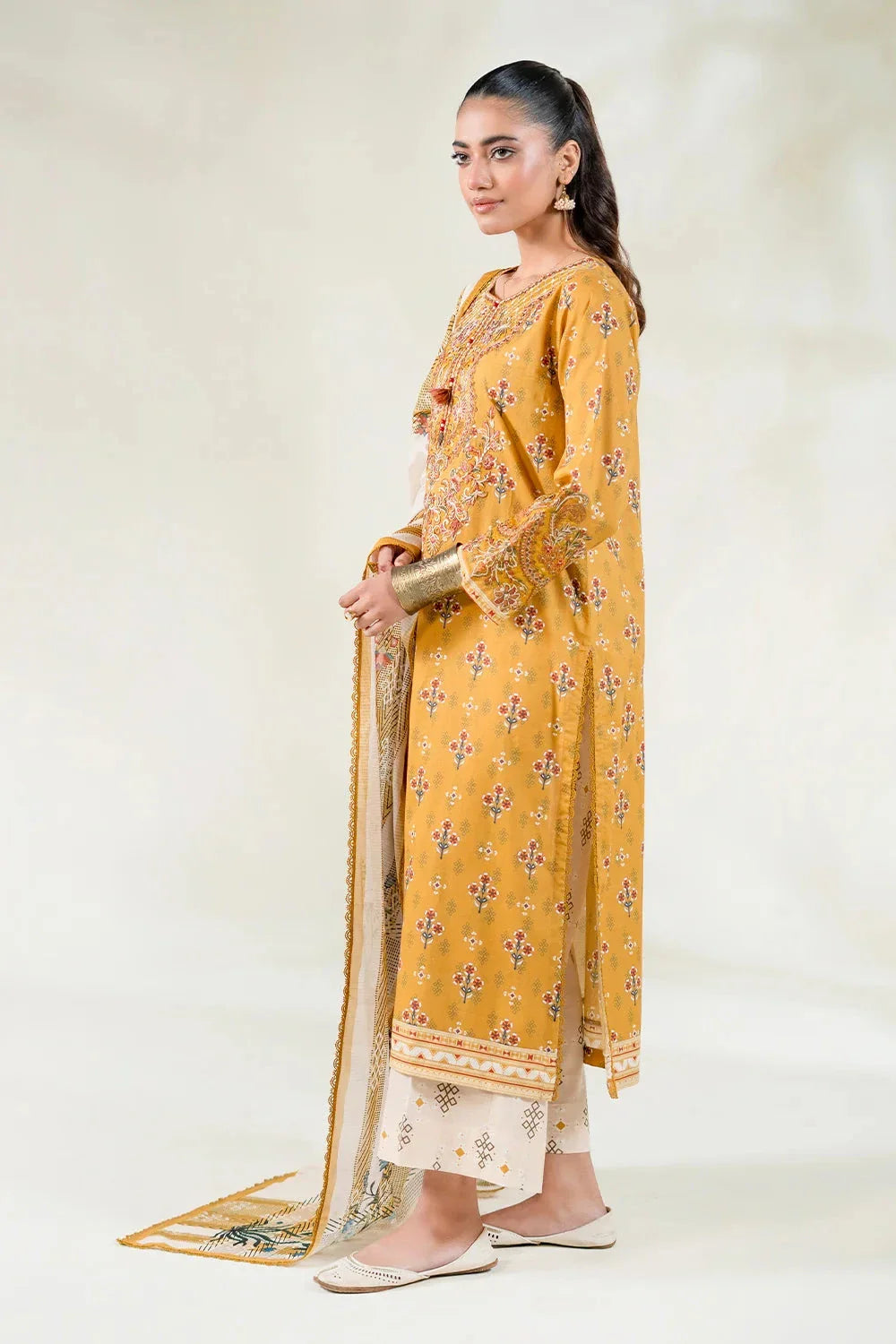 3PC Embroidered Unstitched Lawn Suit | KL-3767 Embroidered KHAS STORES 