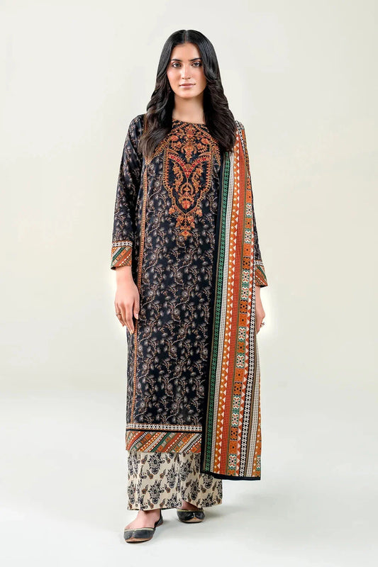 3PC Embroidered Unstitched Lawn Suit | KL-3768 Embroidered KHAS STORES 