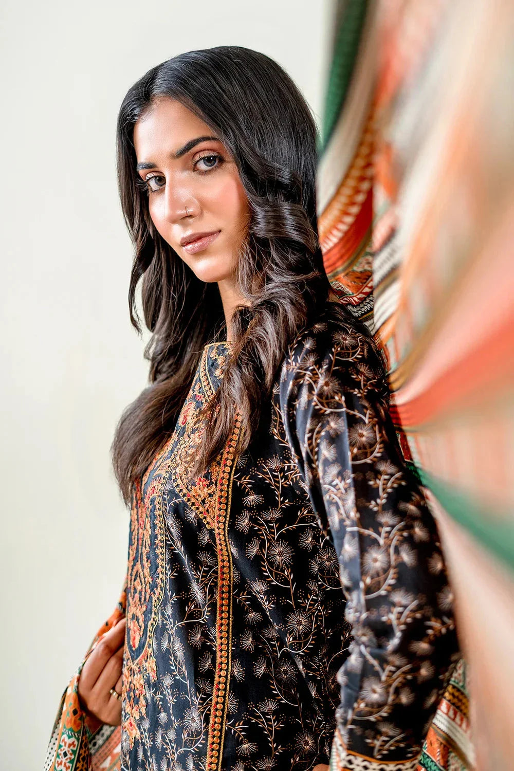 3PC Embroidered Unstitched Lawn Suit | KL-3768 Embroidered KHAS STORES 