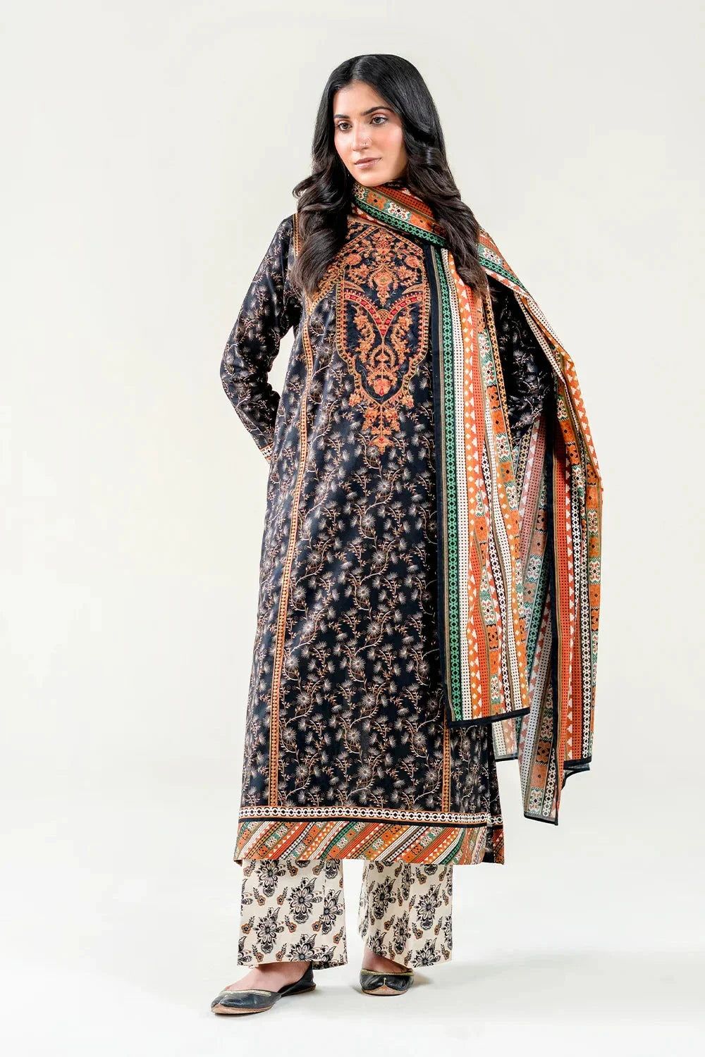 3PC Embroidered Unstitched Lawn Suit | KL-3768 Embroidered KHAS STORES 