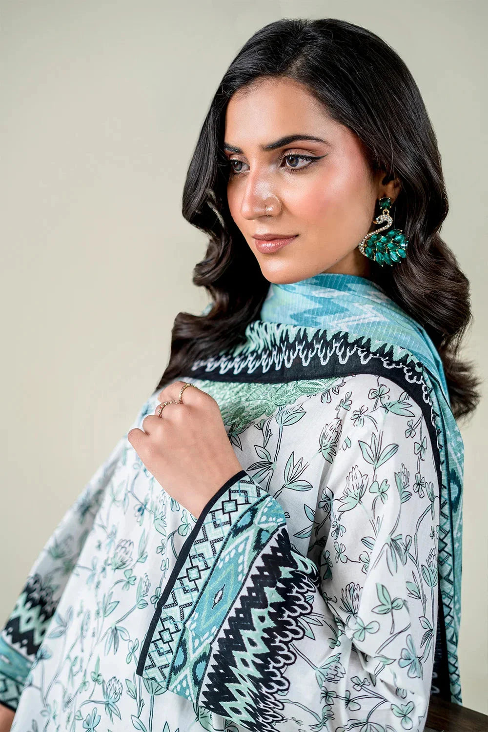 3PC Embroidered Unstitched Lawn Suit | KL-3769 Embroidered KHAS STORES 