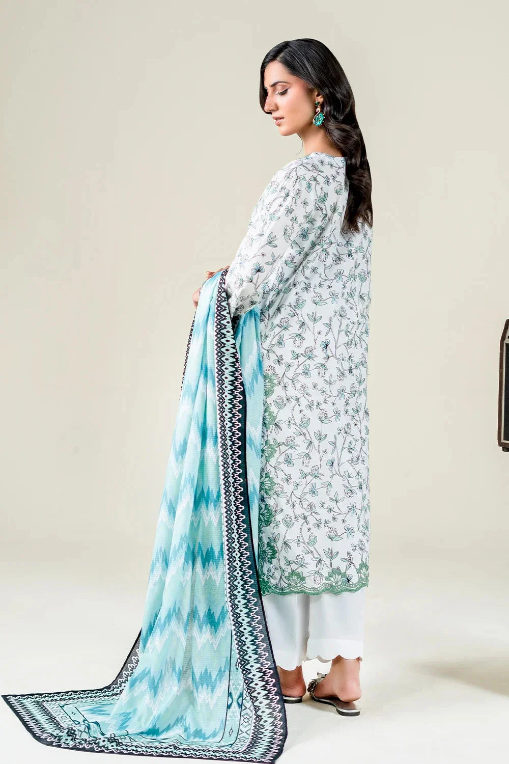 3PC Embroidered Unstitched Lawn Suit | KL-3769 Embroidered KHAS STORES 