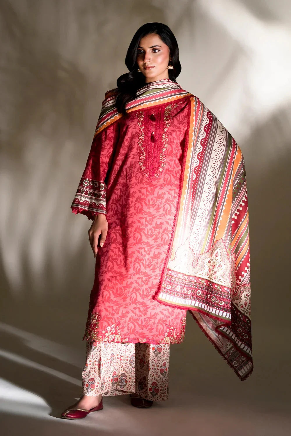 3PC Embroidered Unstitched Lawn Suit | KL-3770 Embroidered KHAS STORES 