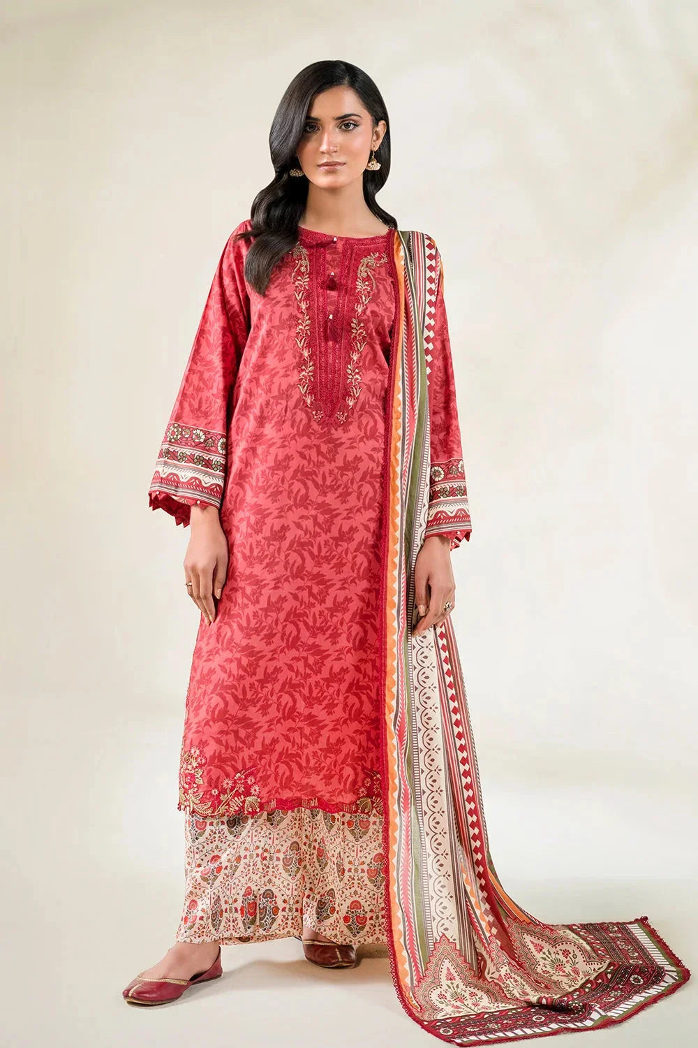 3PC Embroidered Unstitched Lawn Suit | KL-3770 Embroidered KHAS STORES 