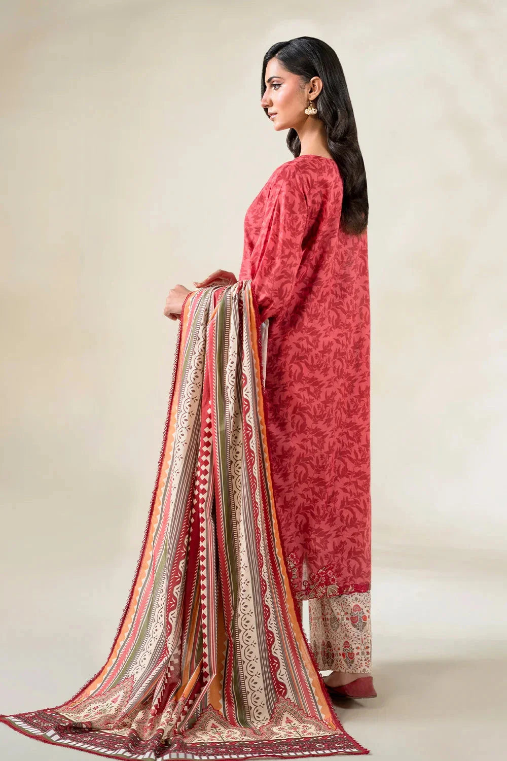 3PC Embroidered Unstitched Lawn Suit | KL-3770 Embroidered KHAS STORES 