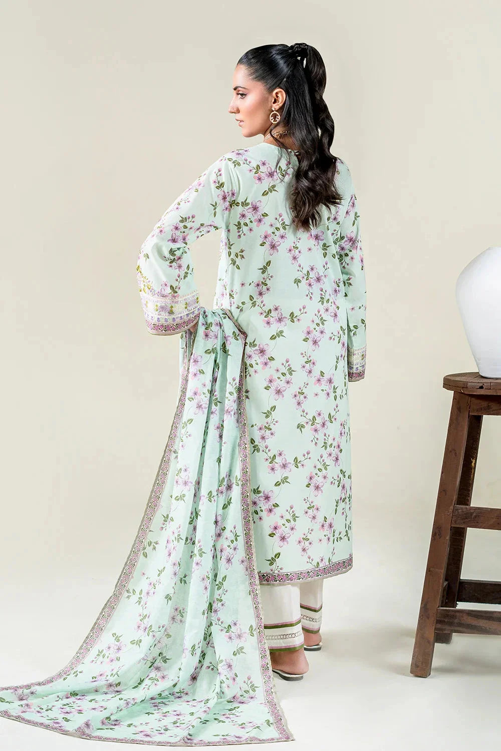 3PC Embroidered Unstitched Lawn Suit | KL-3771 Embroidered KHAS STORES 