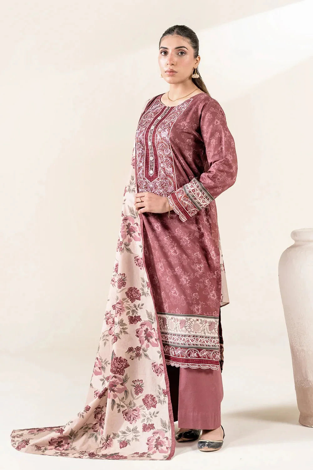 3PC Embroidered Unstitched Lawn Suit | KL-3779 Embroidered KHAS STORES 