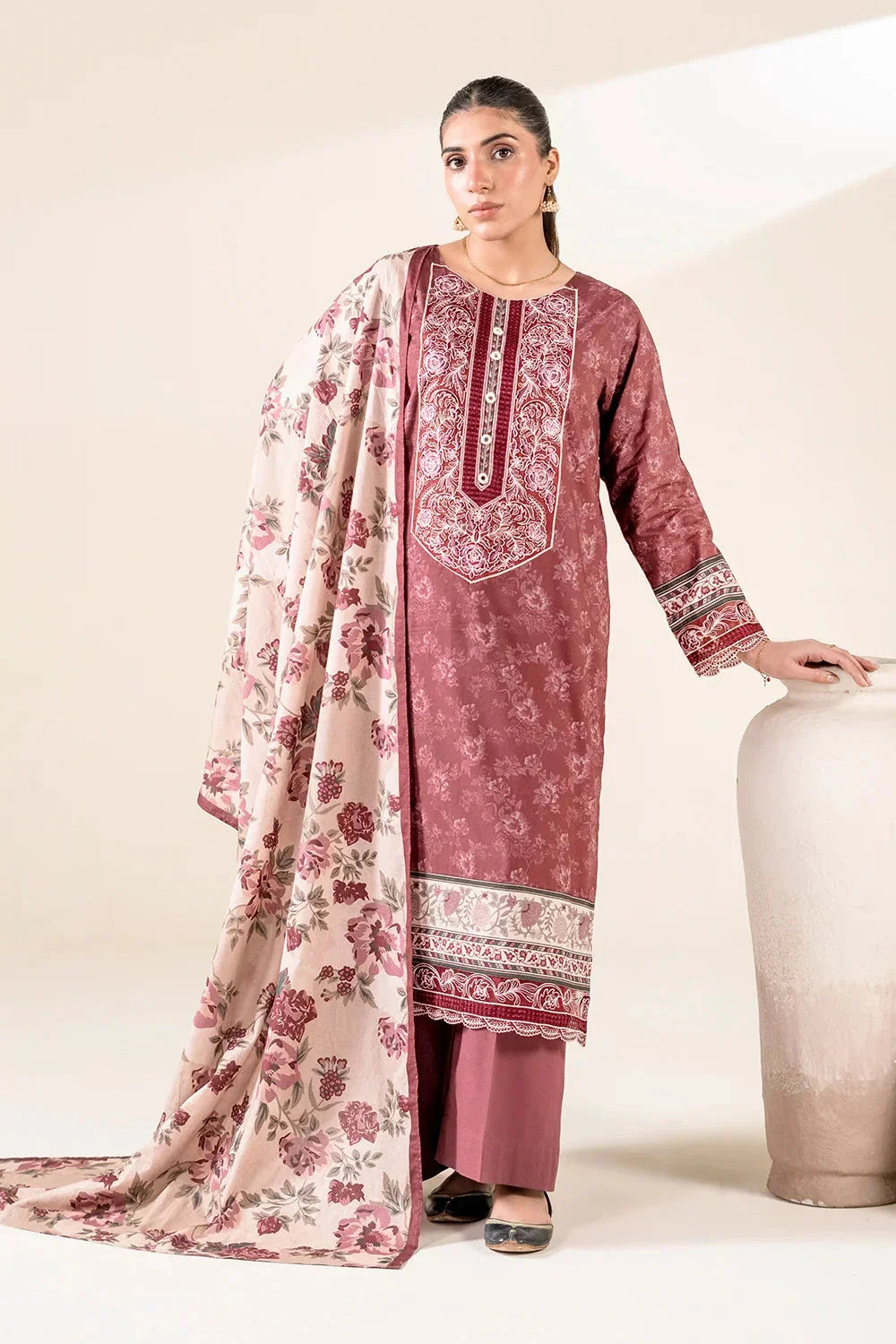 3PC Embroidered Unstitched Lawn Suit | KL-3779 Embroidered KHAS STORES 