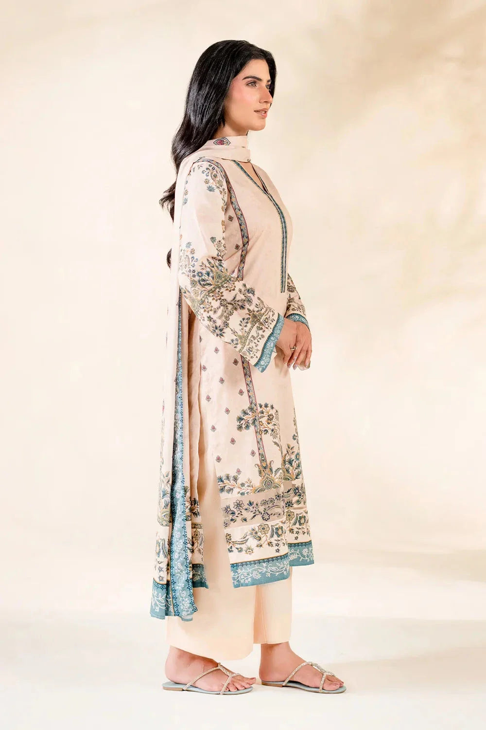 3PC Embroidered Unstitched Lawn Suit | KL-3780 Embroidered KHAS STORES 
