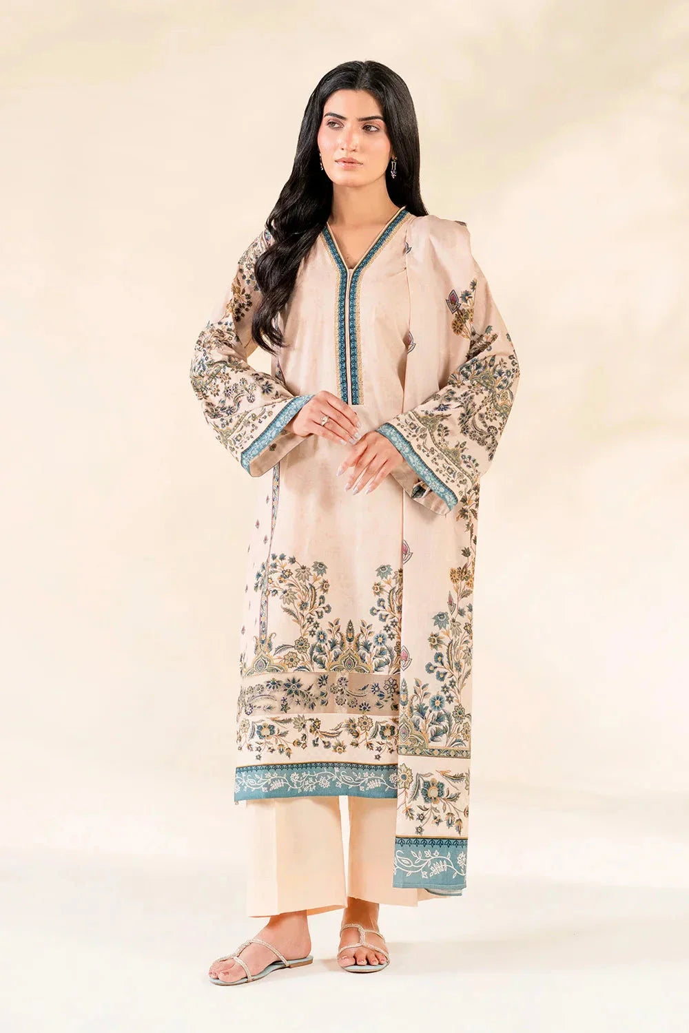 3PC Embroidered Unstitched Lawn Suit | KL-3780 Embroidered KHAS STORES 