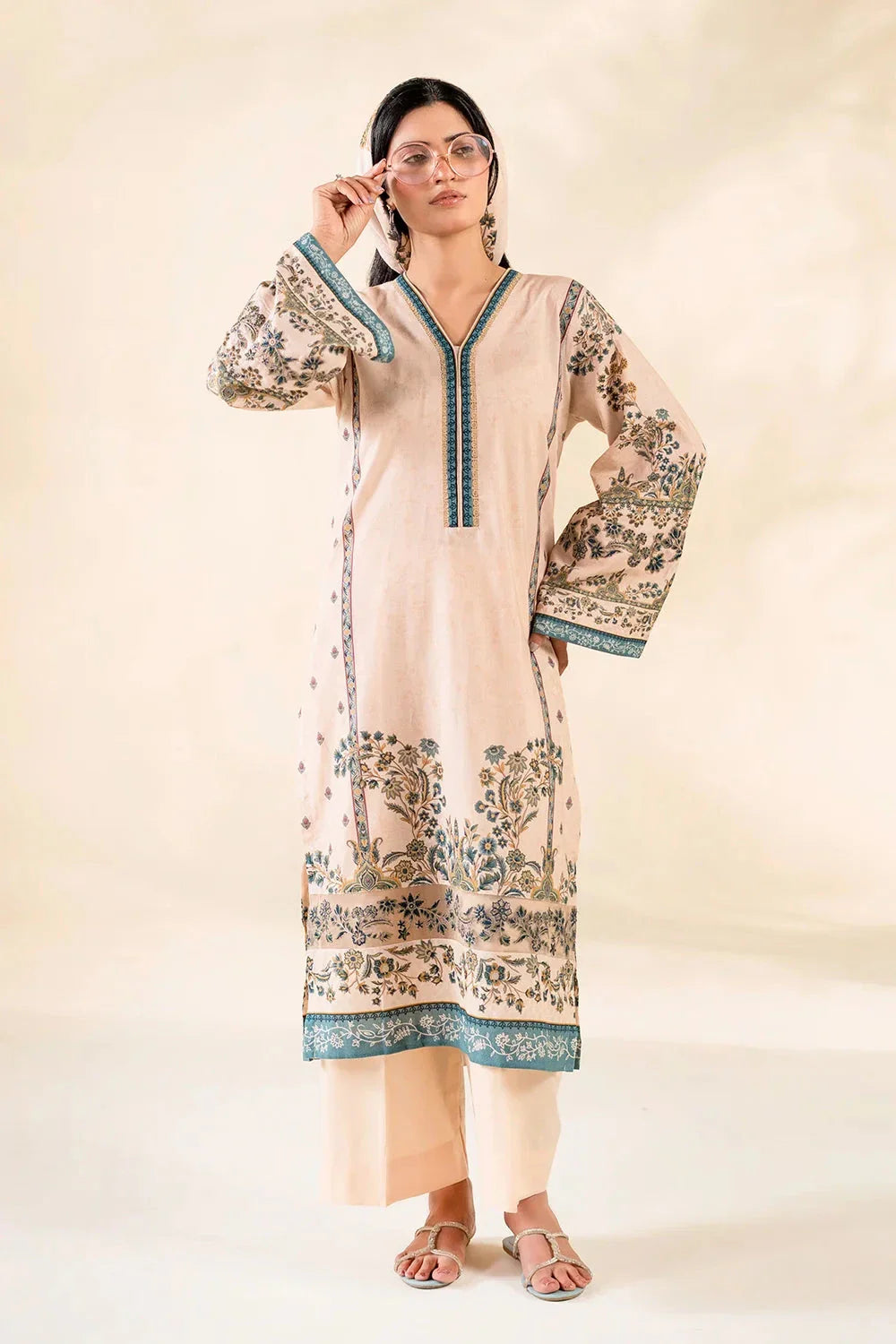 3PC Embroidered Unstitched Lawn Suit | KL-3780 Embroidered KHAS STORES 