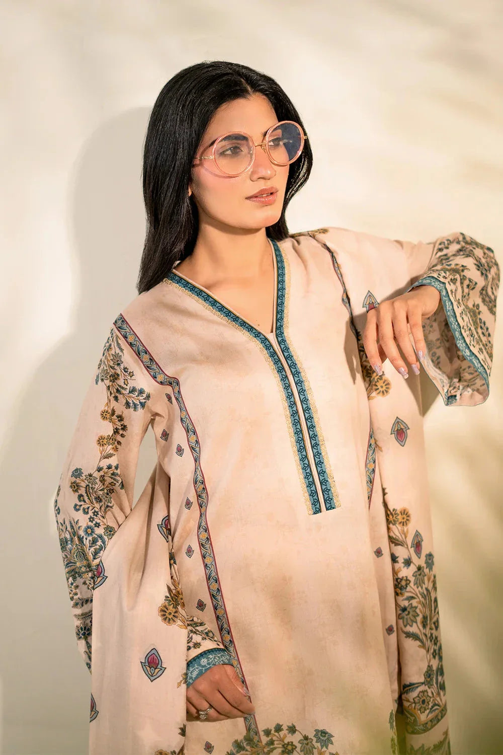 3PC Embroidered Unstitched Lawn Suit | KL-3780 Embroidered KHAS STORES 