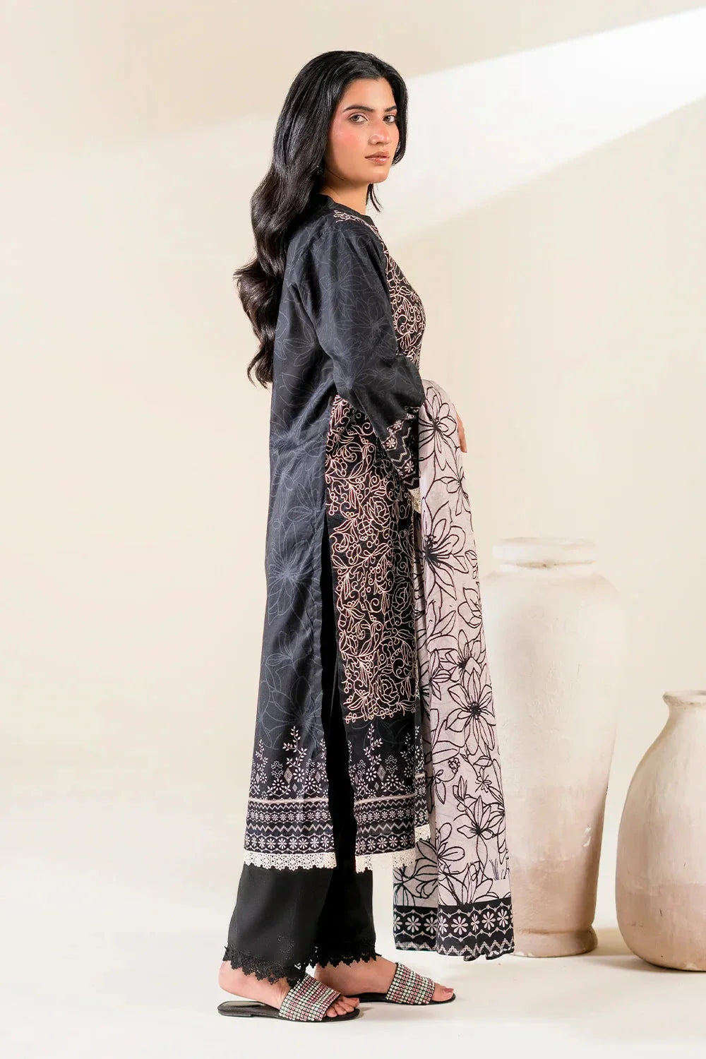 3PC Embroidered Unstitched Lawn Suit | KL-3781 Embroidered KHAS STORES 