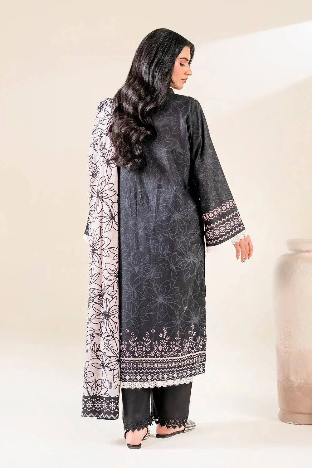3PC Embroidered Unstitched Lawn Suit | KL-3781 Embroidered KHAS STORES 