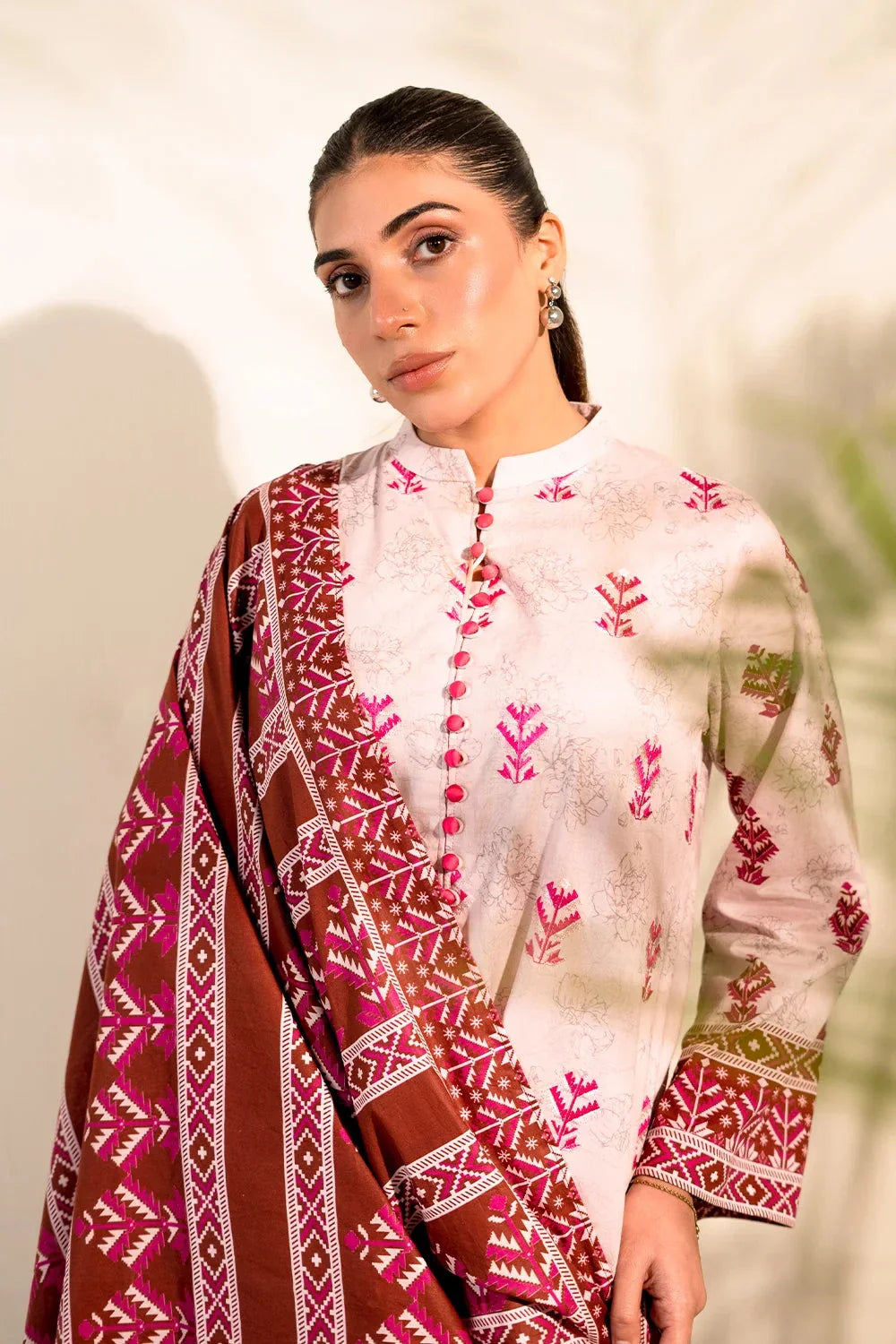 3PC Embroidered Unstitched Lawn Suit | KL-3782 Embroidered KHAS STORES 