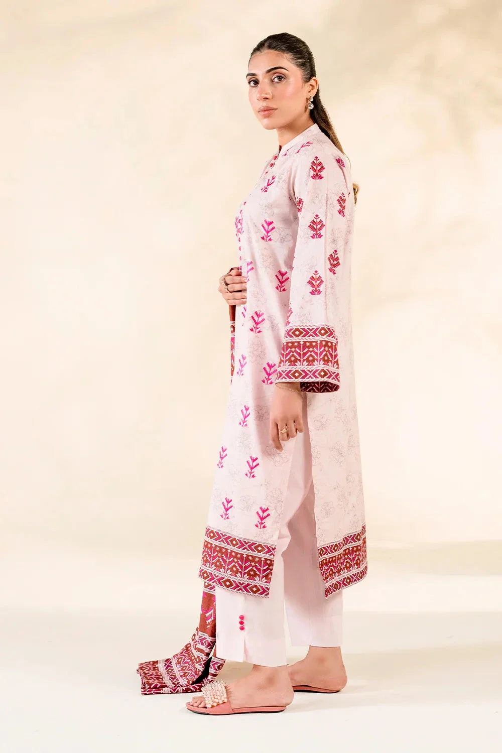 3PC Embroidered Unstitched Lawn Suit | KL-3782 Embroidered KHAS STORES 