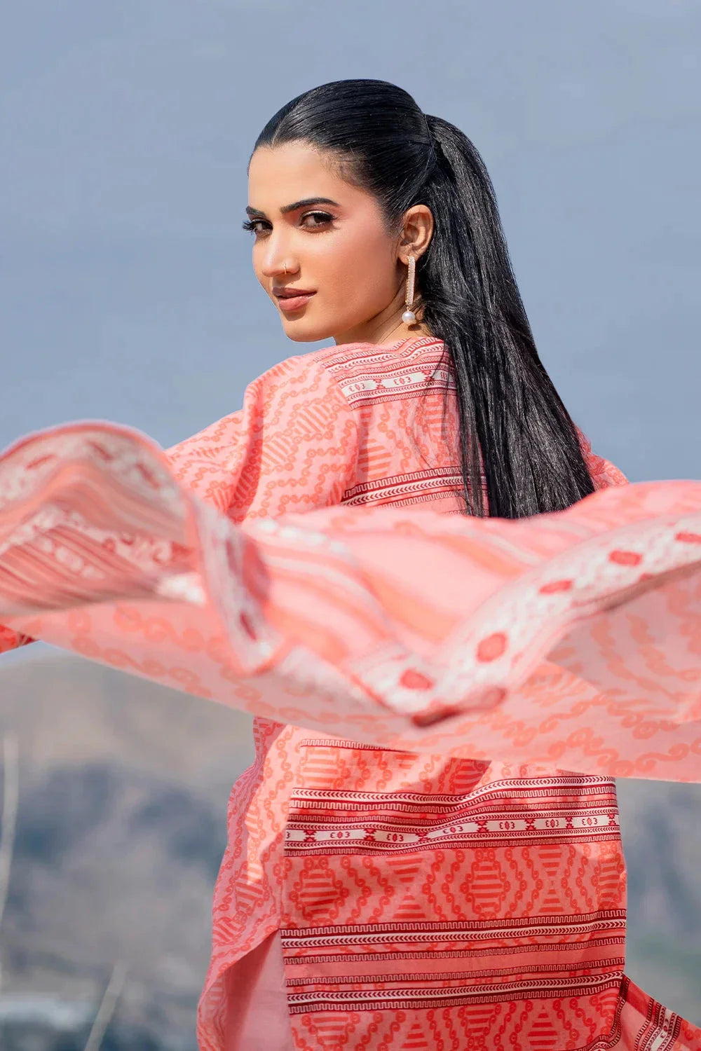 3PC Embroidered Unstitched Lawn Suit | KL-3785 Embroidered KHAS STORES 