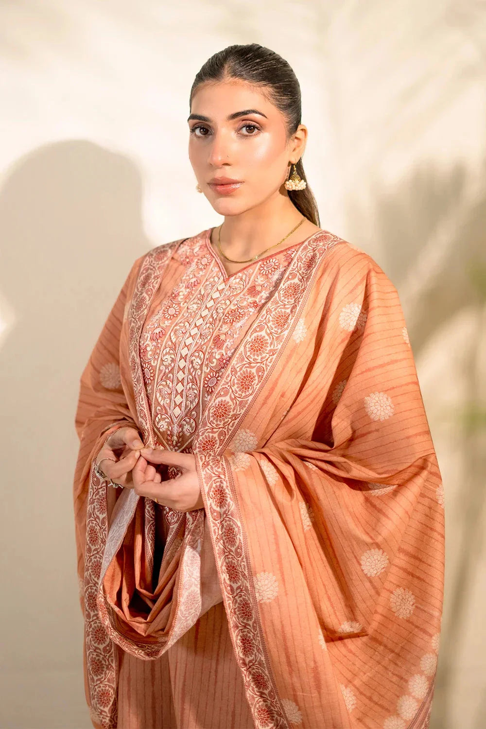 3PC Embroidered Unstitched Lawn Suit | KL-3786 Embroidered KHAS STORES 