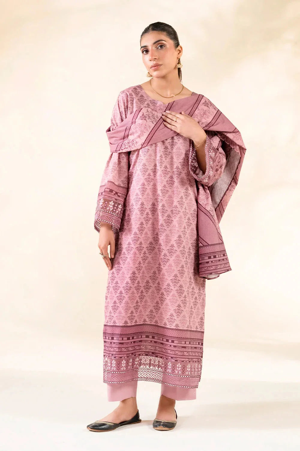3PC Embroidered Unstitched Lawn Suit | KL-3787 Embroidered KHAS STORES 