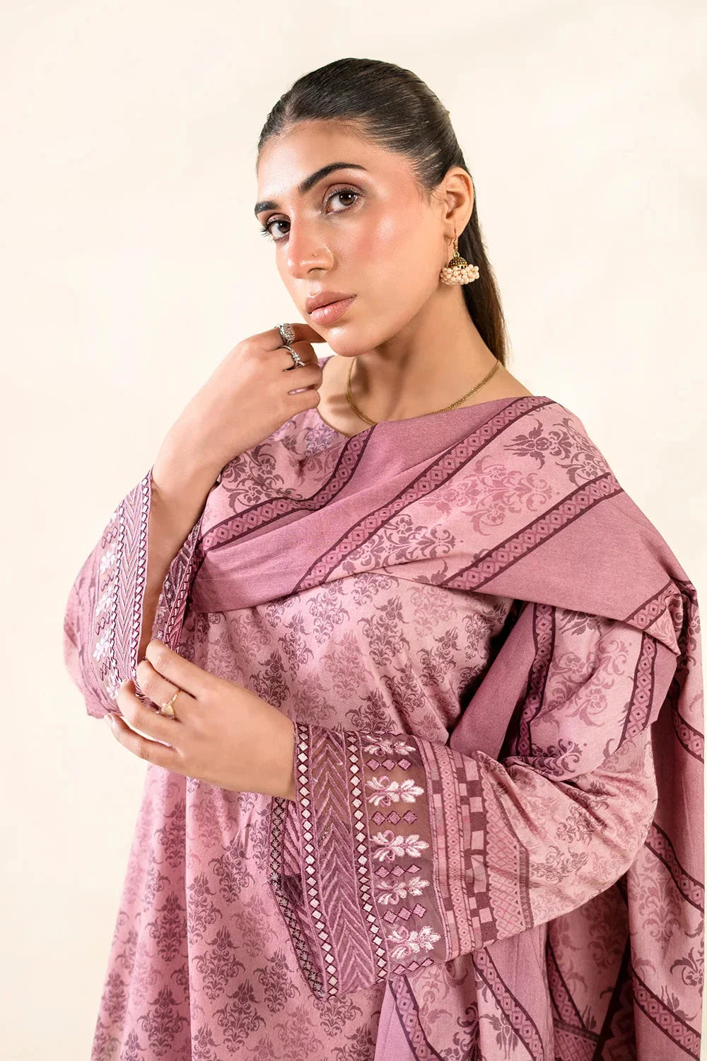 3PC Embroidered Unstitched Lawn Suit | KL-3787 Embroidered KHAS STORES 