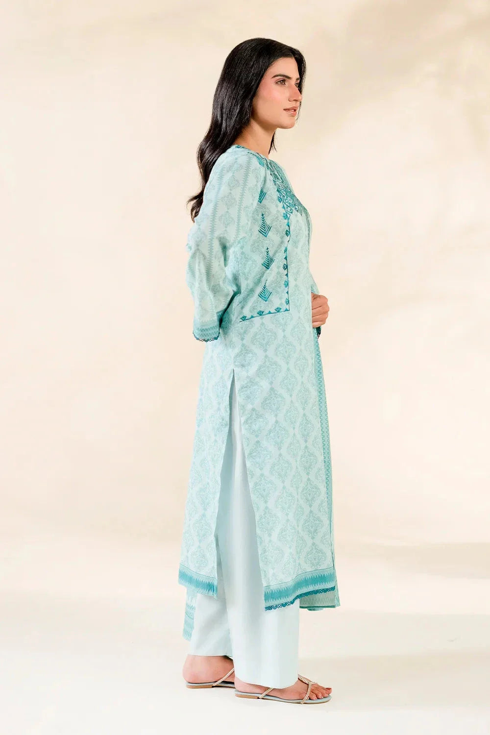3PC Embroidered Unstitched Lawn Suit | KL-3788 Embroidered KHAS STORES 