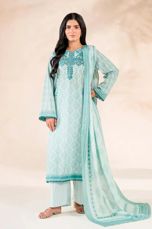 3PC Embroidered Unstitched Lawn Suit | KL-3788 Embroidered KHAS STORES 