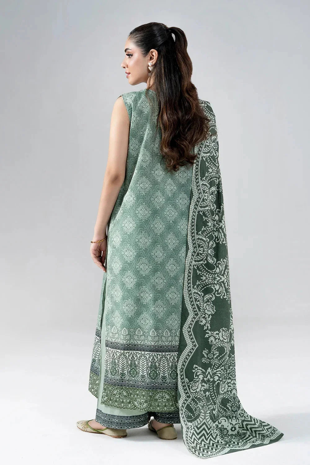 3PC Embroidered Unstitched Lawn Suit | KL-3944 Embroidered KHAS STORES 
