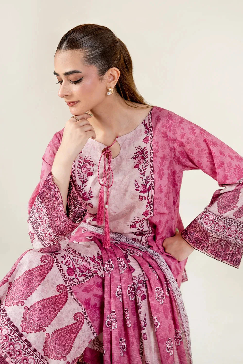 3PC Embroidered Unstitched Lawn Suit | KL-3946 Embroidered KHAS STORES 