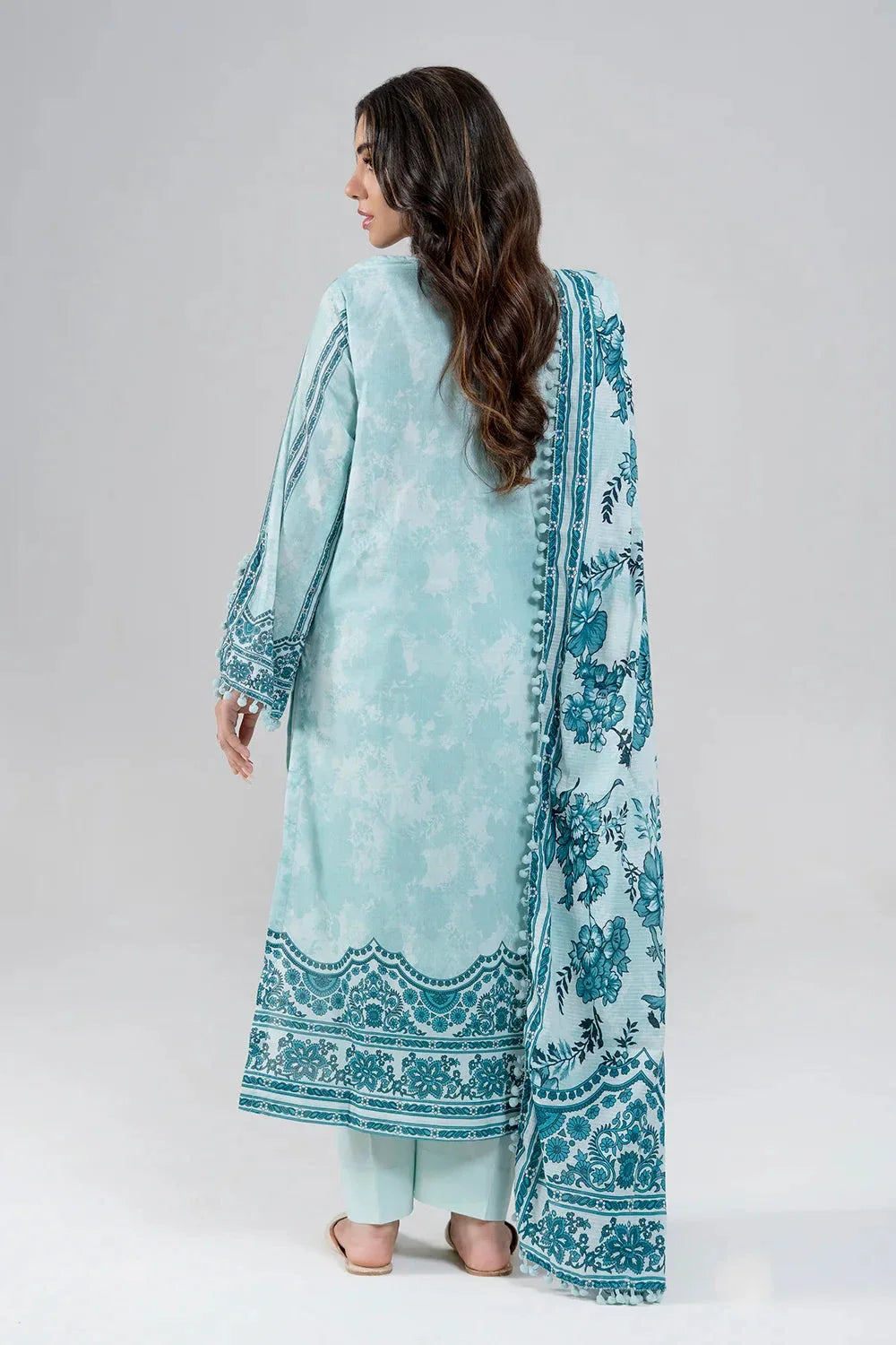 3PC Embroidered Unstitched Lawn Suit | KL-3947 Embroidered KHAS STORES 