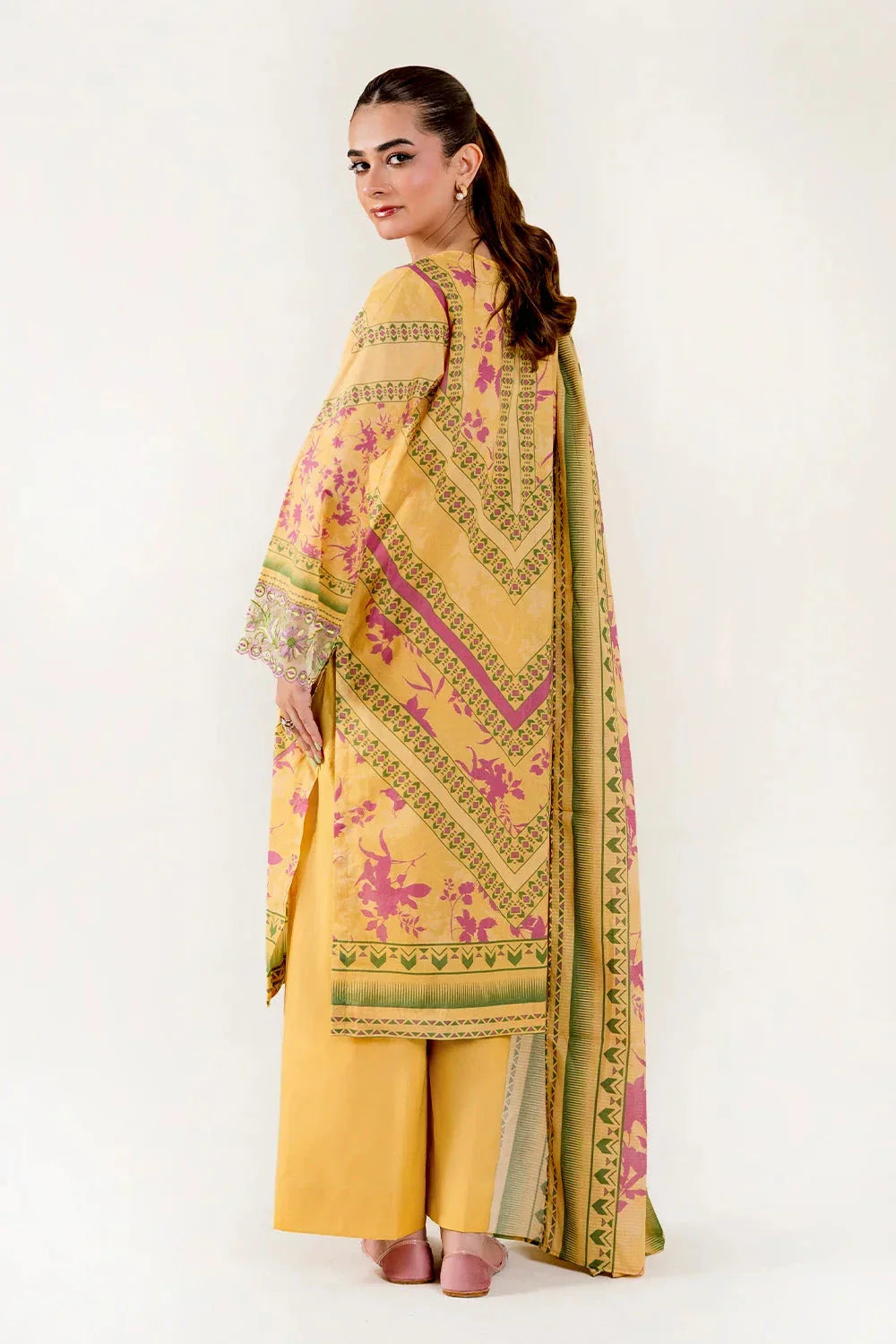 3PC Embroidered Unstitched Lawn Suit | KL-3948 Embroidered KHAS STORES 
