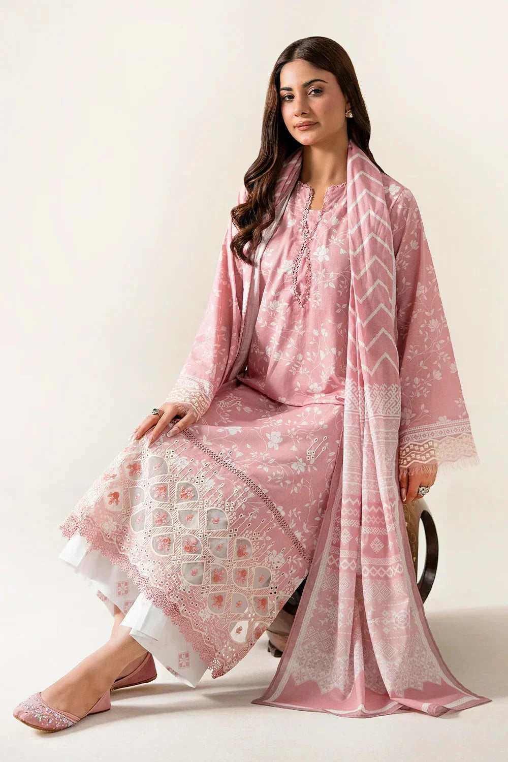 3PC Embroidered Unstitched Lawn Suit | KL-3969 Embroidered KHAS STORES 