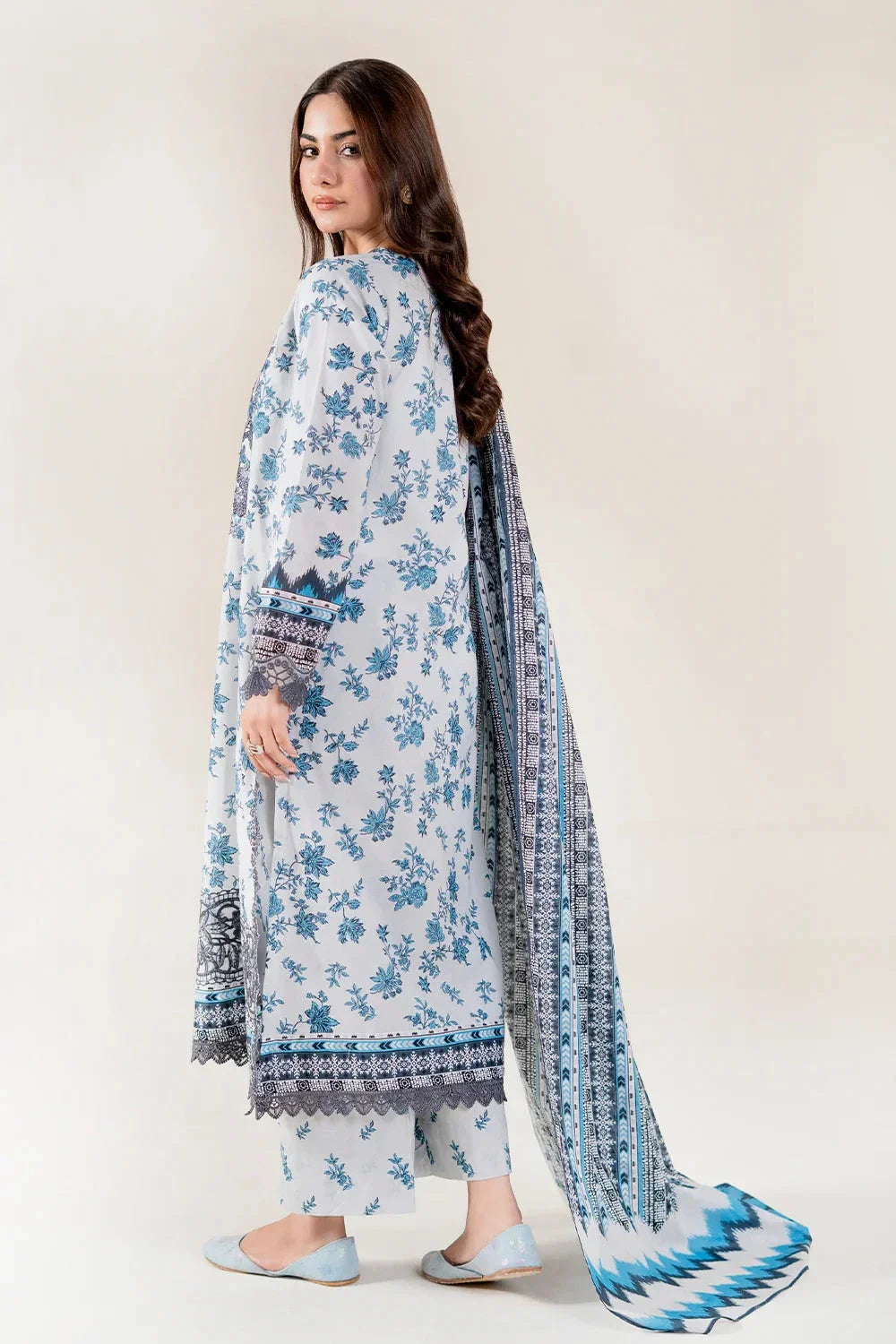 3PC Embroidered Unstitched Lawn Suit | KL-3970 Embroidered KHAS STORES 