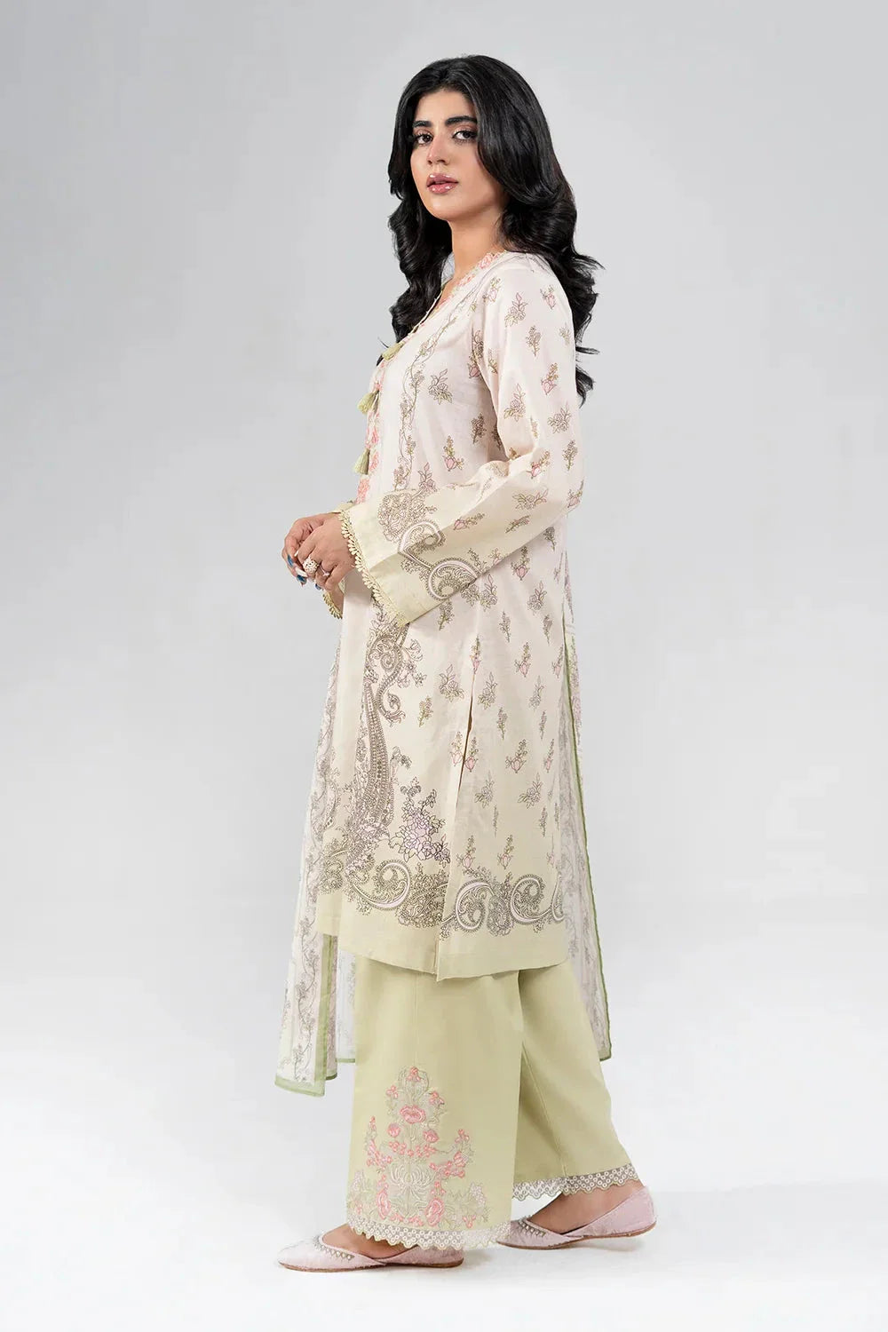 3PC Embroidered Unstitched Lawn Suit | KL-3975 Embroidered KHAS STORES 