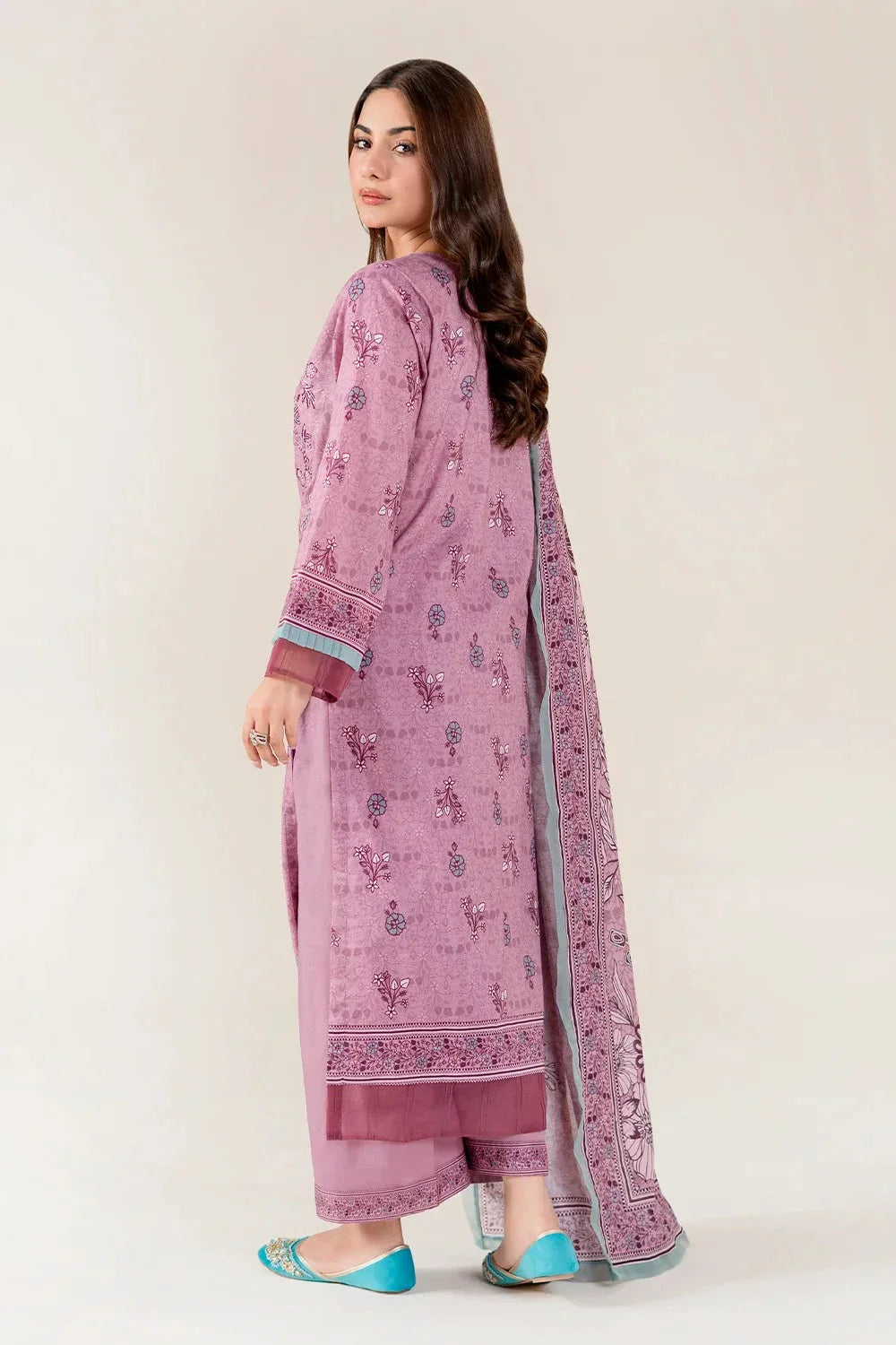 3PC Embroidered Unstitched Lawn Suit | KL-4075 Embroidered KHAS STORES 