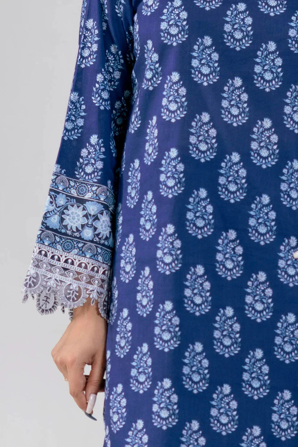 3PC Embroidered Unstitched Lawn Suit | KL-4076 Embroidered KHAS STORES 