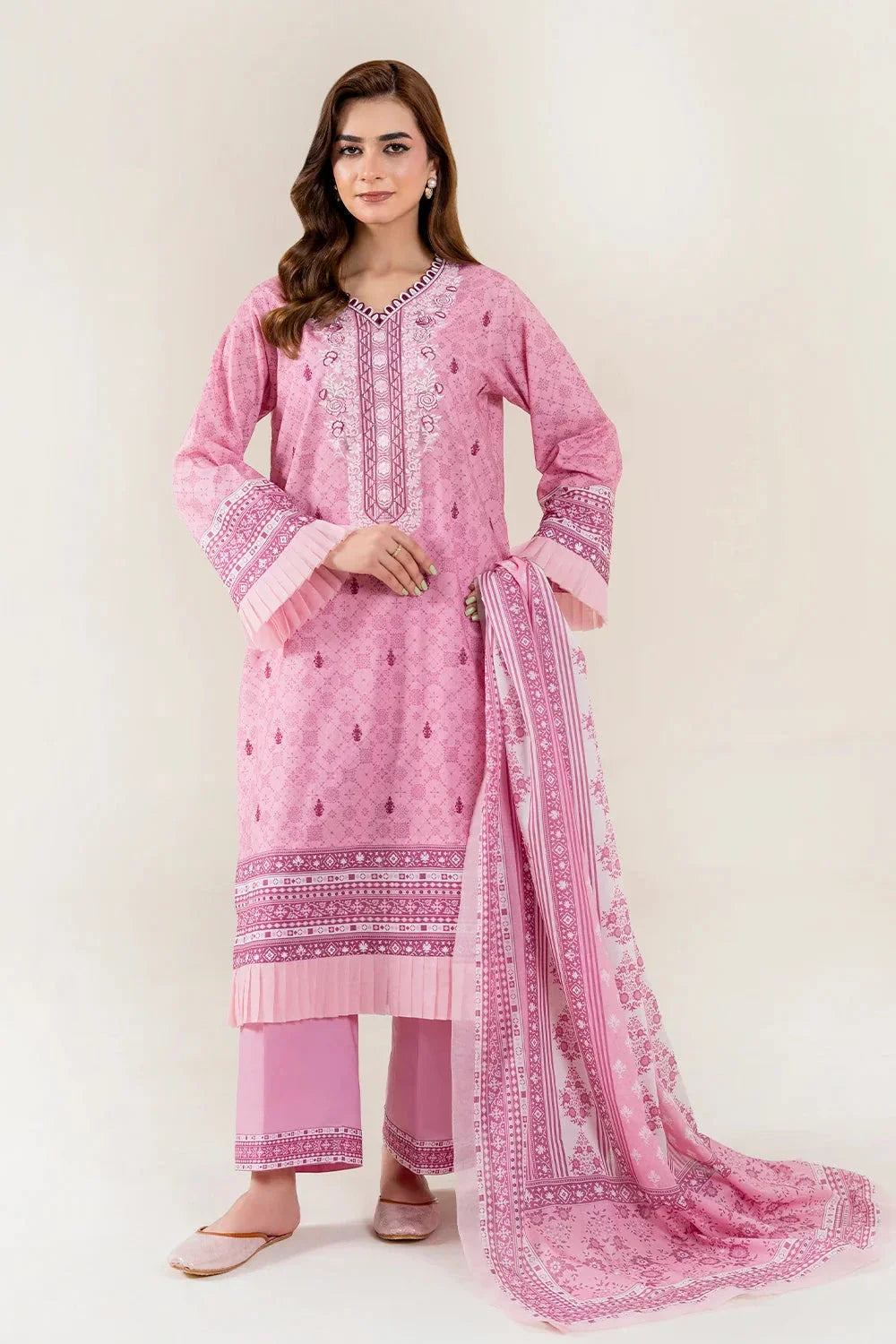 3PC Embroidered Unstitched Lawn Suit | KL-4078 Embroidered KHAS STORES 