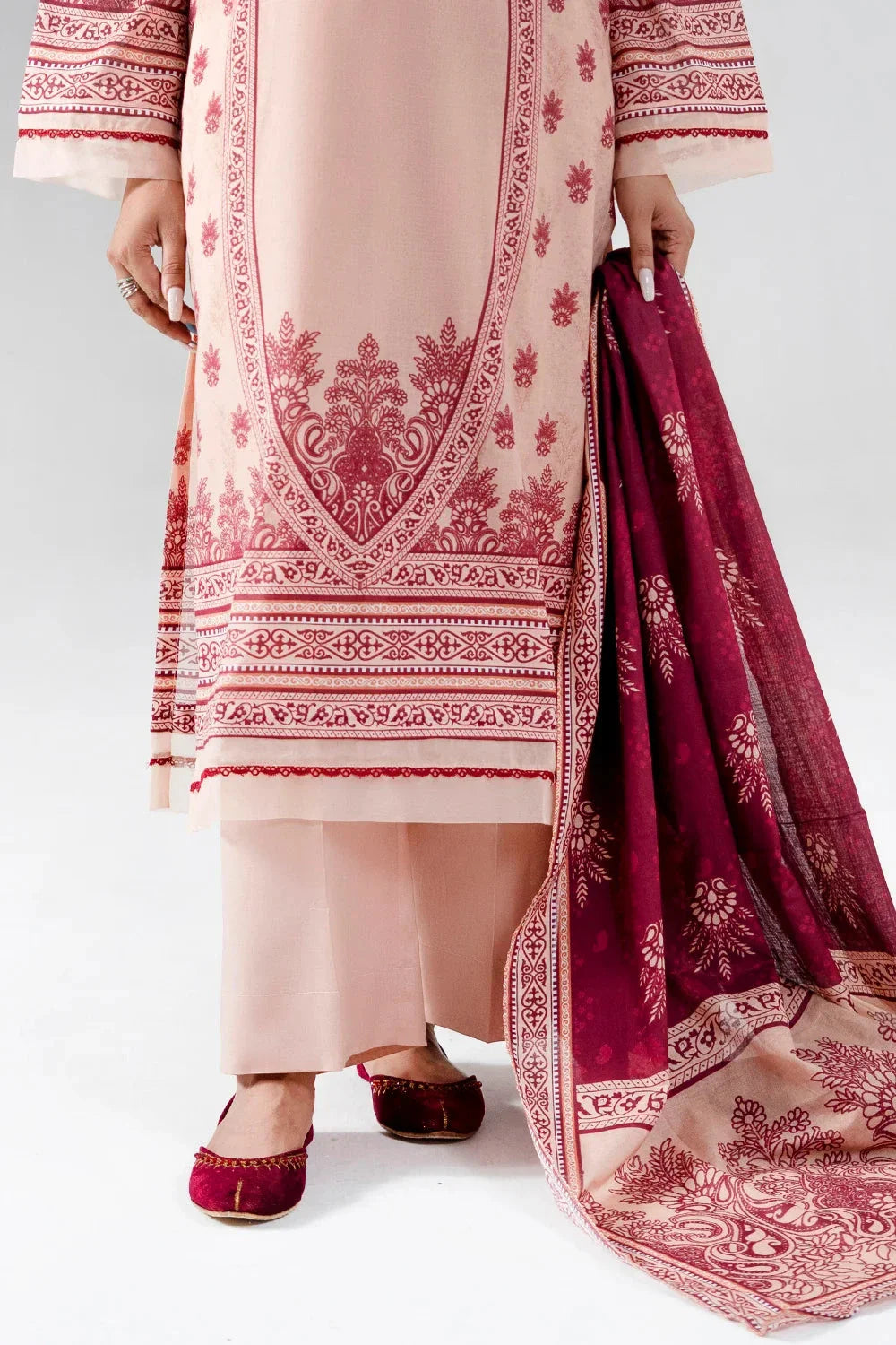 3PC Embroidered Unstitched Lawn Suit | KL-4079 Embroidered KHAS STORES 