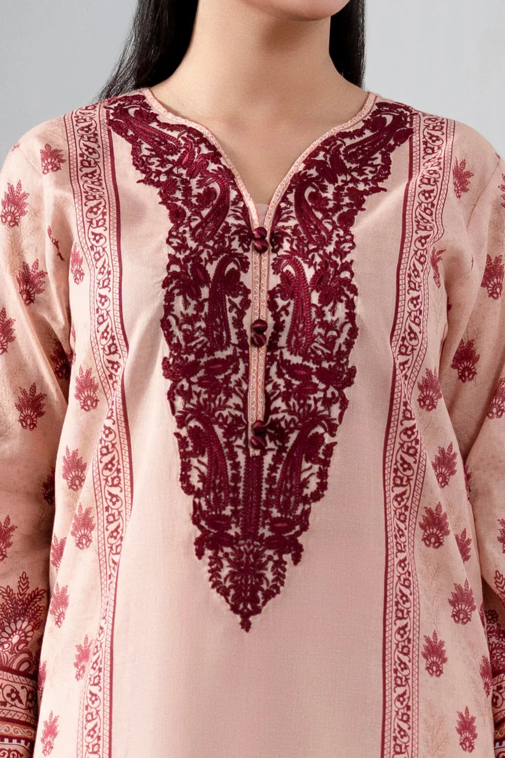 3PC Embroidered Unstitched Lawn Suit | KL-4079 Embroidered KHAS STORES 