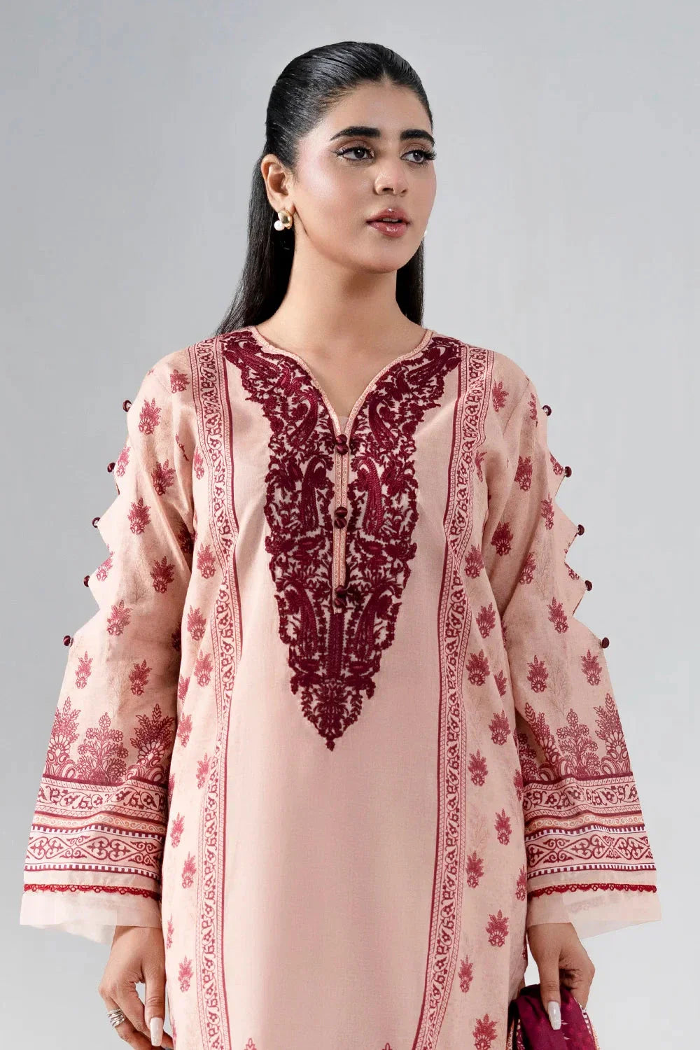 3PC Embroidered Unstitched Lawn Suit | KL-4079 Embroidered KHAS STORES 