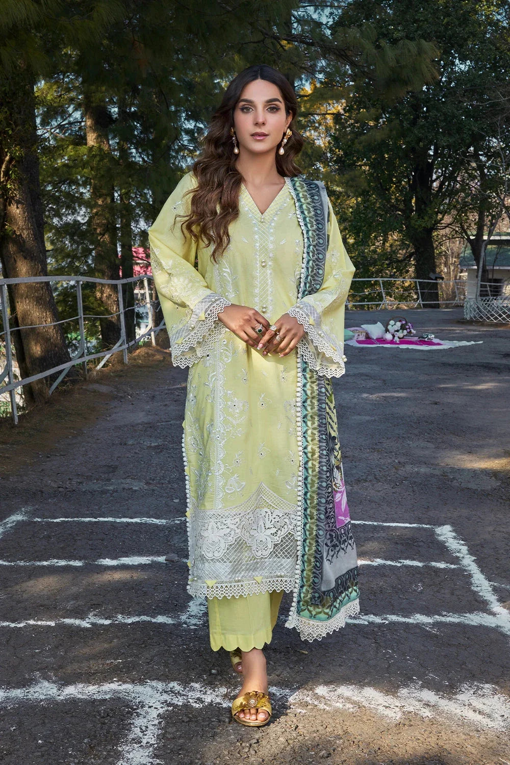 3PC Embroidered Unstitched Lawn Suit KSC-3143 Embroidered KHAS STORES 