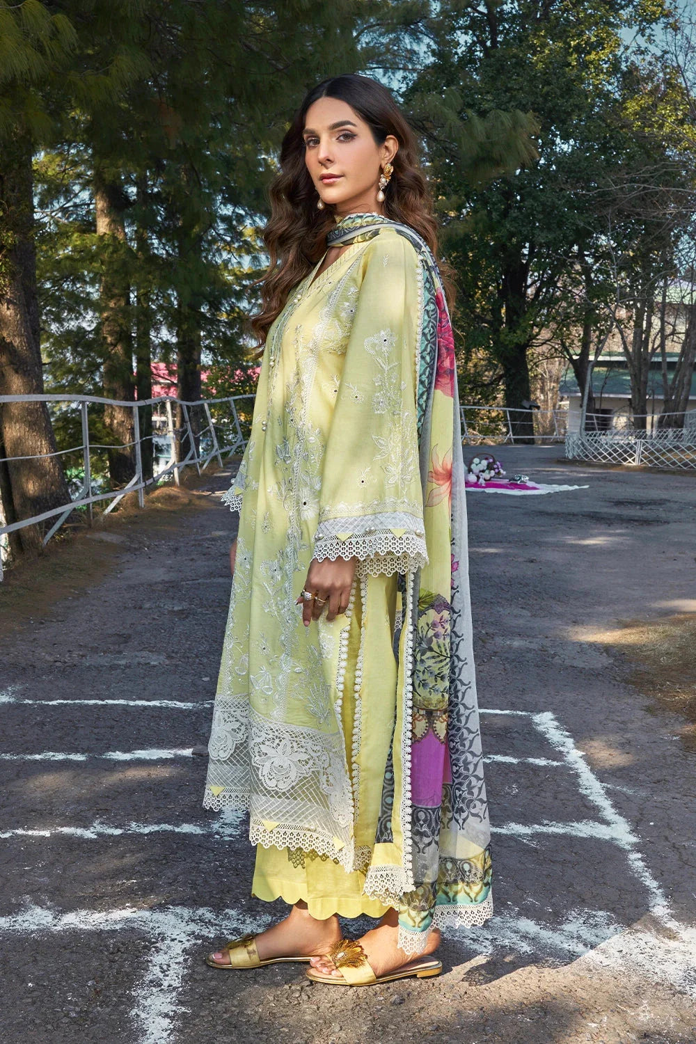 3PC Embroidered Unstitched Lawn Suit KSC-3143 Embroidered KHAS STORES 