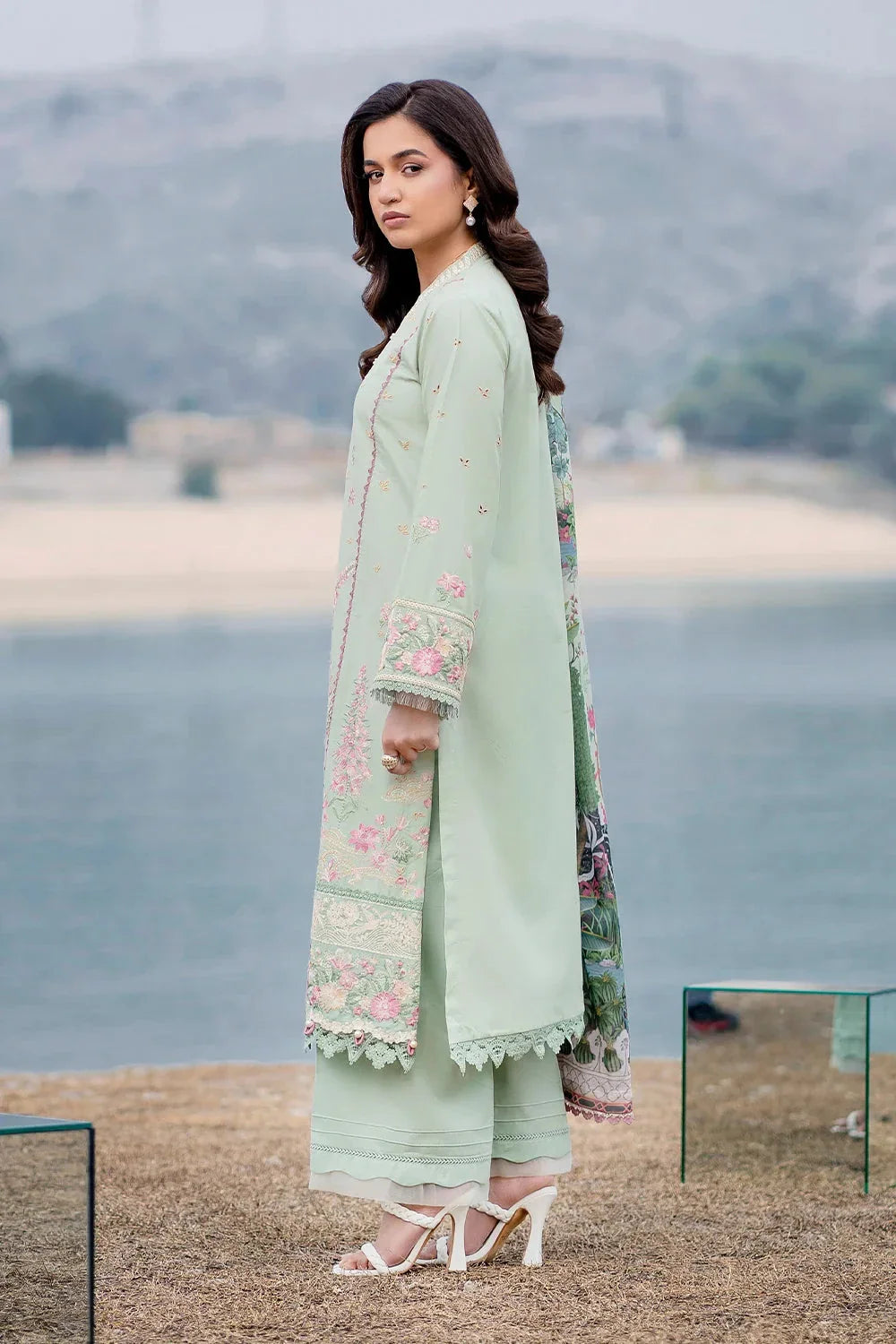 3PC Embroidered Unstitched Lawn Suit | KSC-3360 Embroidered KHAS STORES 