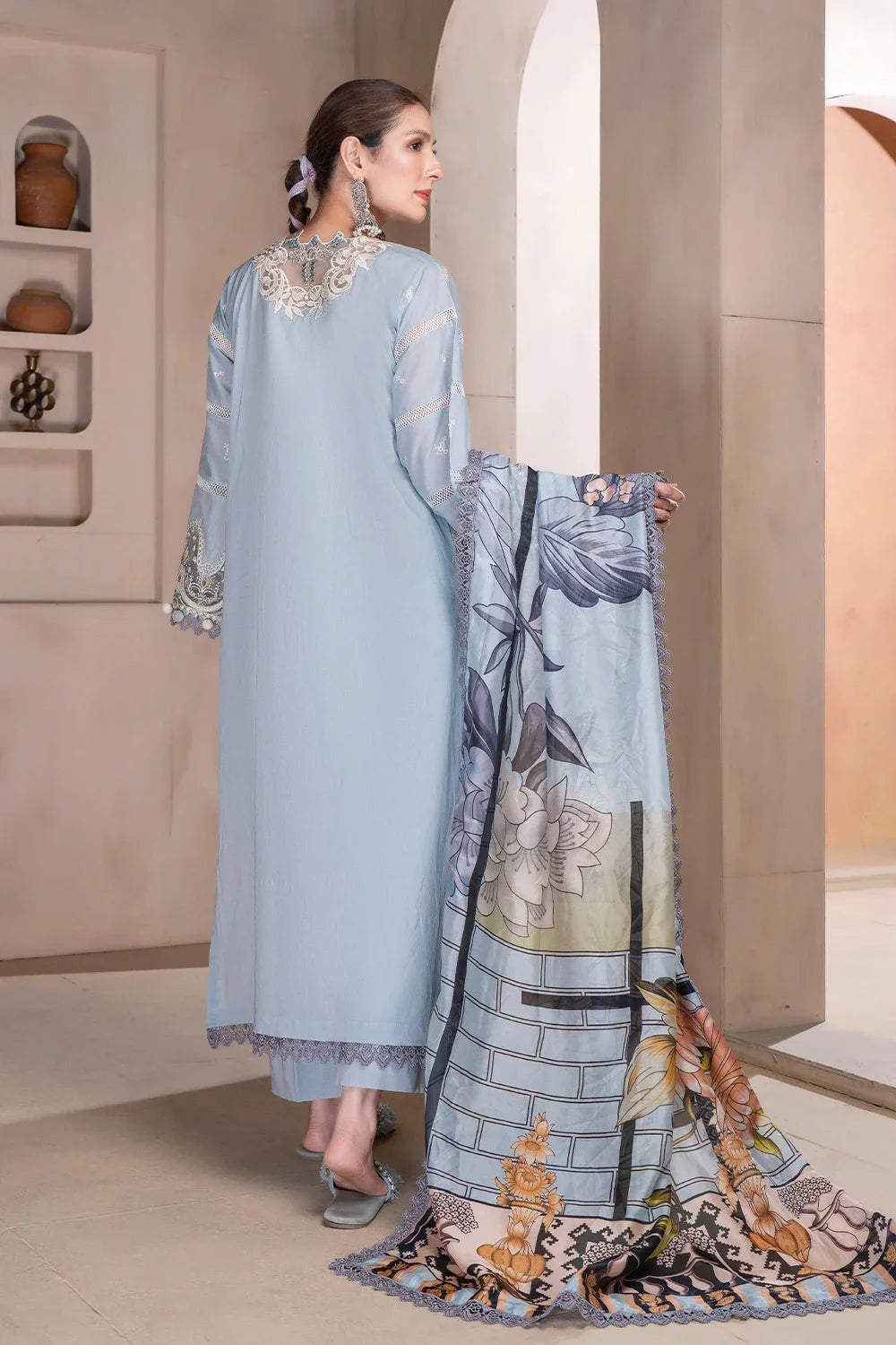 3PC Embroidered Unstitched Lawn Suit KSC-3363 Embroidered KHAS STORES 