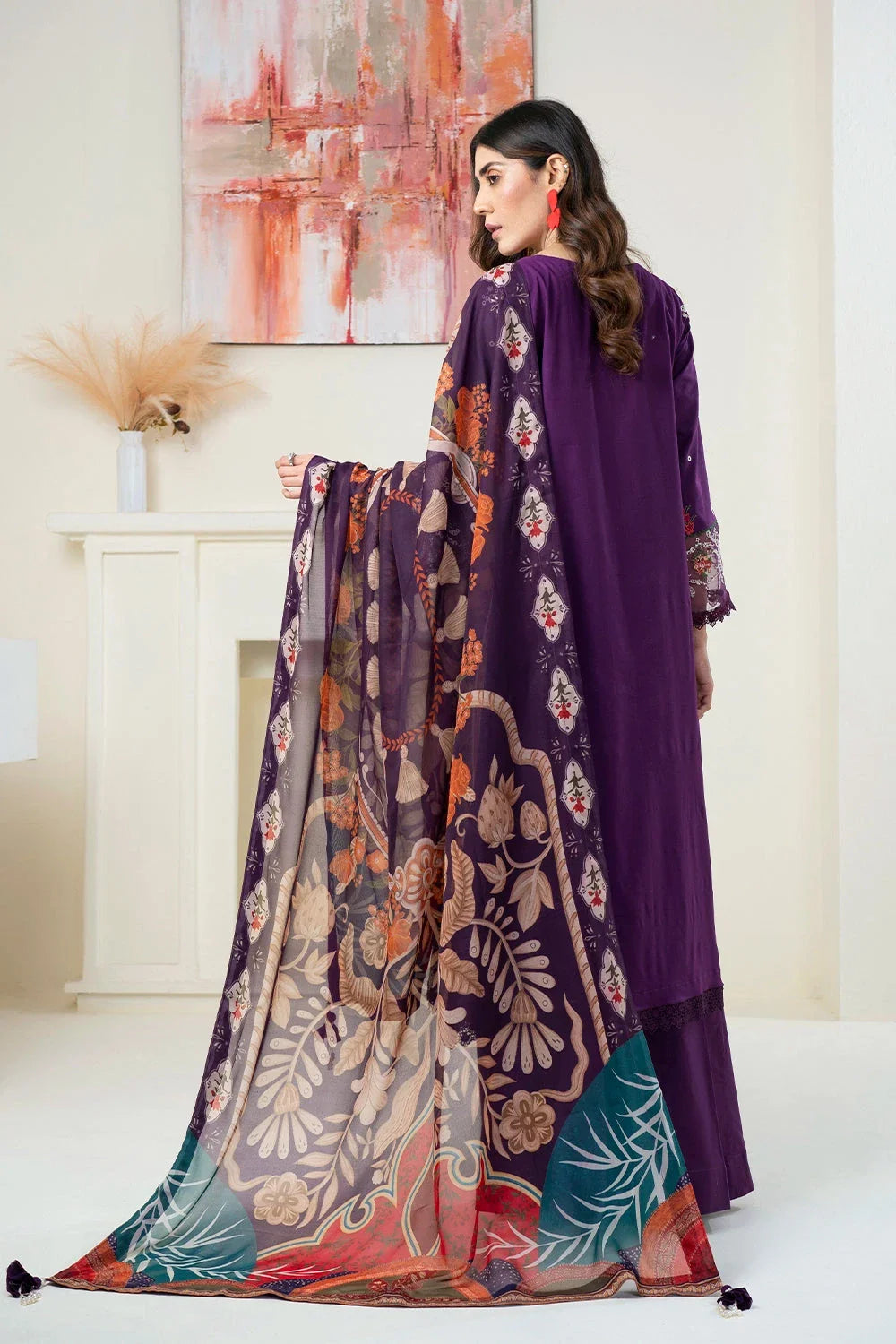 3PC Embroidered Unstitched Lawn Suit KSC-3365 Embroidered KHAS STORES 