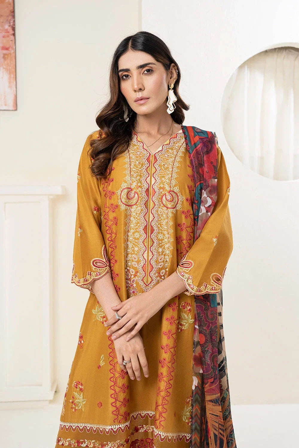 3PC Embroidered Unstitched Lawn Suit KSC-3366 Embroidered KHAS STORES 