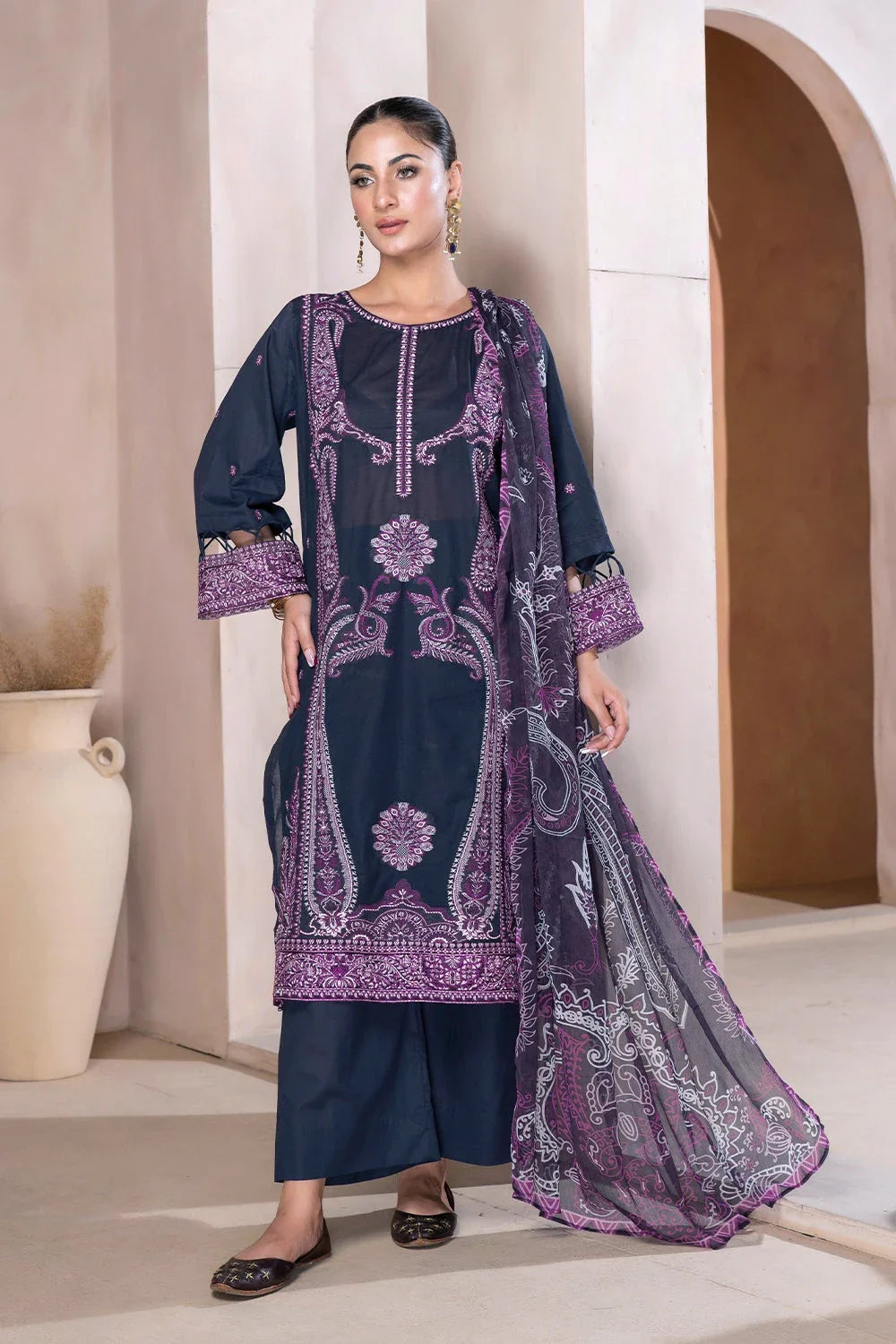 3PC Embroidered Unstitched Lawn Suit KSC-3372 Embroidered KHAS STORES 